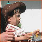 Liam in a water fight