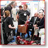 Lord Snowdon visiting Dragonmobility stand at the Mobility Roadshow